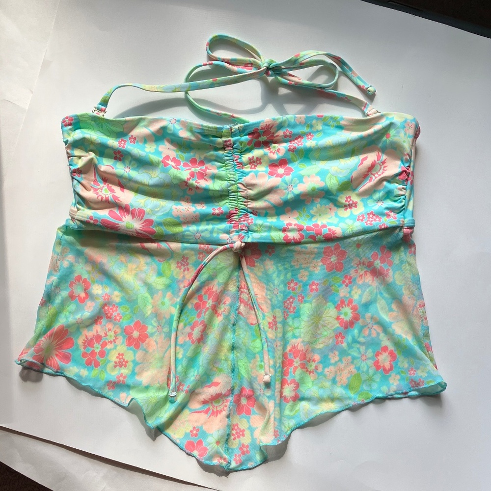 Brand new mint floral bikini top